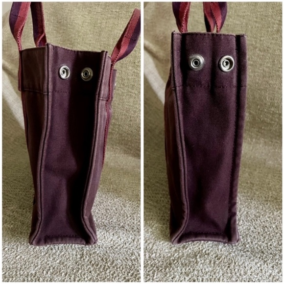 Hermes Tote bag Large back with 3 outer pockets on each side maroon and dark red - Picture 6 of 9